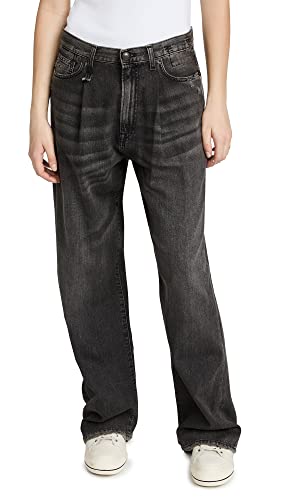 R13 Women's Damon Pleated Wide Leg, Ellery Black, 23 at Amazon
